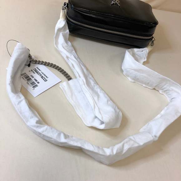 YVES SAINT LAURENT YSL Black Patent Lou Mini Camera Bag Sku# 63865 - Picture 8 of 10